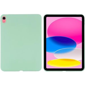 Voor iPad 10e Gen 10.9 2022 Effen Kleur Vloeibare Siliconen Dropproof Volledige Dekking Tablet Case(Groen)