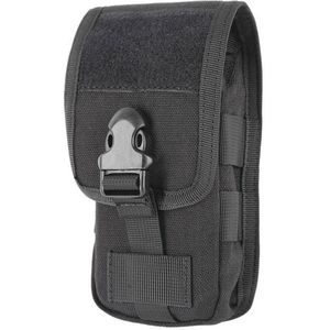 2 stks multifunctionele Molle systeem taille tas buiten lopen zakken voor mobiele telefoon onder 5 5 inch (zwart)