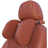 A05 Verstelbare Auto Auto U-vormige Memory Foam Neck Rest Kussen Zitkussen met Haak & Mobiele Telefoon Houder (Bruin)