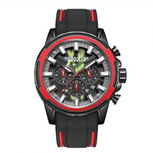 BAOGELA 22602 sporthorloge lichtgevend waterdicht multifunctioneel chronograaf herenhorloge met grote wijzerplaat (zwarte schaal rood oppervlak)