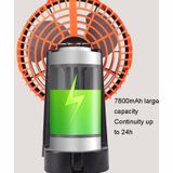 X6 Outdoor Camping USB Opladen Ventilator Tent Swing Head Fan Met Statief LED Licht (Zwart Oranje)