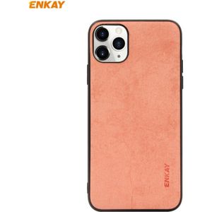 Voor iPhone 11 Pro ENKAY ENK-PC029 Business Series Fabric Texture PU Leather + TPU Soft Slim Case Cover(Oranje)