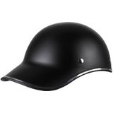 BSDDP A0344 Motorhelm Rijden Cap Winter Half Helm Volwassen Baseball Cap (Stom Zwart)