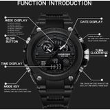 BINBOND B885 Outdoor Sports Timing Dual-Display waterdichte elektronische horloges (zwart-blauw-zwart)