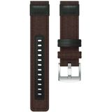 Canvas en lederen polsband horlogeband voor Samsung Gear S2/Galaxy actieve 42mm  polsband grootte: 135 + 96mm (bruin)