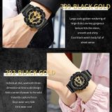Sanda Outdoor Leisure Waterdicht Multifunctioneel Lichtgevend Elektronisch Horloge (Zwarte Gouden Vrouw)