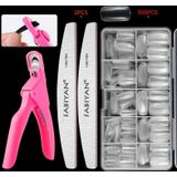 FABIYAN nagelborstel nagelstuk set nail art polijsten benodigdheden set  specificatie: transparante full-sticked kleine set