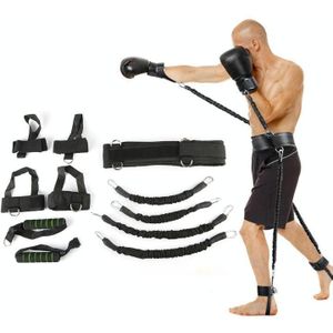 Bounce Trainer Fitness Resistance Band Boxing Pak Latex Buis Tension Touw Been Taille Trainer  Gewicht: 80 Pond (Zwart)