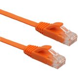 15m CAT6 ultra-dunne platte Ethernet LAN netwerkkabel  Patch leiden RJ45 (oranje)