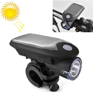 3W 240LM USB-zonne-energie motor / fiets voorlicht (zwart)