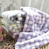 Zachte Flanel huisdier deken stippen afgedrukt ademend bed mat warme huisdier slapen kussen cover voor huisdier hond kat  grootte: L (paars)