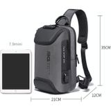 BANGE Mannen Beveiliging USB Chest Bag Portable Outdoor Schoudertas (Grijs)