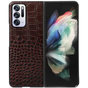 Voor Oppo Vind N Crocodile Top Layer koeienhuid lederen telefoonhoes