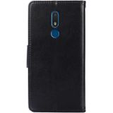 For Nokia C3 Crystal Texture Horizontal Flip Leather Case with Holder & Card Slots & Wallet(Black)