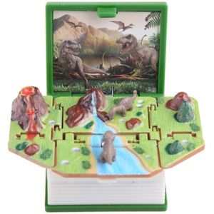 Stereo vouwboek sleutelhanger Educatief speelgoed voor kinderen (Dinosaur World Green)