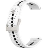 Voor Suunto 9 Piek Universele Kleurrijke Gat Siliconen Vervanging Strap Horlogeband (White Black)