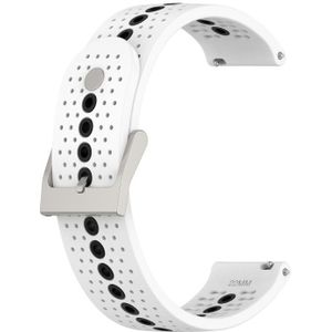 Voor Suunto 9 Piek Universele Kleurrijke Gat Siliconen Vervanging Strap Horlogeband (White Black)