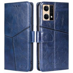 Voor Oppo Reno7 4G/F21 Pro 4G Geometrische Stitching Horizontal Flip Leather Phone Case