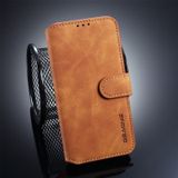 Dg. MING retro olie kant horizontale flip case voor Galaxy S10 E  met houder & kaartsleuven & portemonnee (bruin)