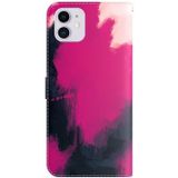 Aquarel Pattern Horizontale Flip Leren Case met Houder & Card Slot & Portemonnee voor iPhone 12/12 Pro (Berry Color)