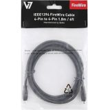 FireWire IEEE 1394 4Pin Male naar 4Pin mannelijke kabel  lengte: 1 8 meter