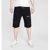 Zomer Casual Ripped Denim Shorts for Men (Color: Black Size: XXXL)