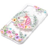 Voor Galaxy J3 (2017) (Amerikaanse versie) bloem Unicorn patroon Embossment TPU beschermende back cover Case