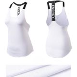 Sexy T-vormige Back Hollow Strap Quick Drying Loose Vest (Kleur: Witte Maat:XXL)