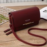 Dames Multi-Card Wallet Clutch Bag Grote capaciteit Casual Single Shoulder Crossbody Bag(Claret)