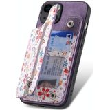 Voor iPhone 11 Pro Max Retro geschilderde rits portemonnee achterkant telefoonhoesje