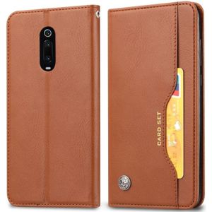 Knead huidtextuur horizontaal Flip lederen case voor Xiaomi Redmi K20/K20 Pro/Xiaomi 9T  met foto frame & houder & kaartsleuven & portemonnee (bruin)