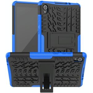 Voor Lenovo Tab M8 (2020) TB-8705F 8 0 inch Band Texture Shockproof TPU+PC Beschermhoes met houder(blauw)