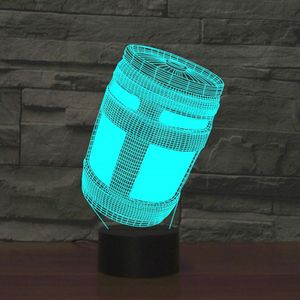Zwarte basis creatieve 3D LED decoratieve nachtlampje  USB met Touch knop versie  patroon: wijn vat
