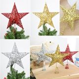 Glitter ijzer ster kerstboom Top decoratie Ornament  grootte: 30 cm x 25 cm  willekeurige kleur levering