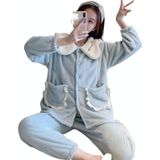 Tweedelige verdikte warme pyjama's voor zwangere vrouwen (kleur: blauwe maat:XXL)