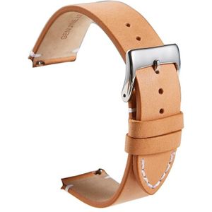 Eerste laag Retro Koeienhuid Frosted Bodem Lederen Quick Release Ultradunne Universele Horlogeband  Afmeting: 24mm (Khaki)