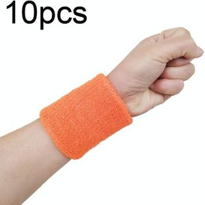 10st 8x8cm Dames Heren Effen Kleur Katoen Sport Zweetband Brace Wraps Guards