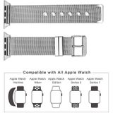 Voor Apple Watch Series 5 & 4 40mm/3 & 2 & 1 38mm Milanese roestvrijstalen dubbele gesp horlogeband (zilver)
