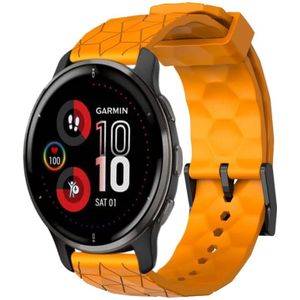 Voor Garmin Venu 2 Plus 20 mm voetbalpatroon effen kleur siliconen horlogeband