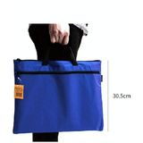 2 PCS Deli 5840 Portable Canvas Zipper File Bag Double Simple Storage Bag (Donkerblauw)