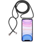 Vierhoek anti-val trasparent TPU mobiele telefoon geval met Lanyard voor iPhone 11 (grijs)