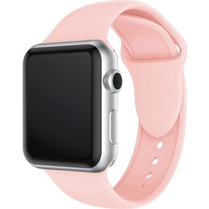 Dubbele klinknagels siliconen horloge Band voor Apple Watch serie 3 & 2 & 1 42mm (roze)
