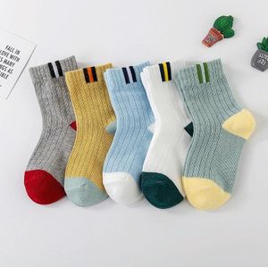 10 paar lente en zomer kinderen sokken gekamd katoenen tube sokken L (gestreepte sokken mond)