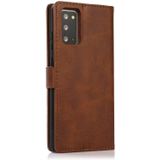 For Samsung Galaxy Note20 Calf Texture 2 in 1 Detachable Magnetic Back Cover Horizontal Flip Leather Case with Holder & Card Slots & Wallet & Photo Frame(Brown)