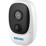 ESCAM G08 HD 1080P IP65 Waterdichte PIR IP-camera met zonnepaneel  ondersteuning TF-kaart / Nachtzicht / Tweerichtingsaudio (wit)
