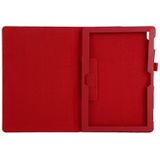 Voor Lenovo Tab 4 10 Plus (TB-X704) / Tab 4 10 (TB-X304) Litchi Texture Solid Color Horizontal Flip Leather Case met Holder & Pen Slot(Red)