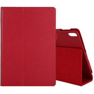 Voor Lenovo Tab 4 10 Plus (TB-X704) / Tab 4 10 (TB-X304) Litchi Texture Solid Color Horizontal Flip Leather Case met Holder & Pen Slot(Red)