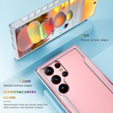 Voor Samsung Galaxy S23 Ultra 5G iPAKY Thunder-serie aluminium frame + TPU-bumper + doorzichtige pc-schokbestendige telefoonhoes (rosgoud)