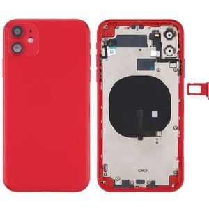 Battery Back Cover (met Side Keys & Card Tray & Power + Volume Flex Cable & Wireless Charging Module) voor iPhone 11(Rood)