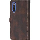 Voor Xiaomi Mi 9 SE Stitching Skin Feel Magnetische Gesp Horizontale Flip PU Lederen Hoesje met houder & kaart slots & portemonnee (bruin)